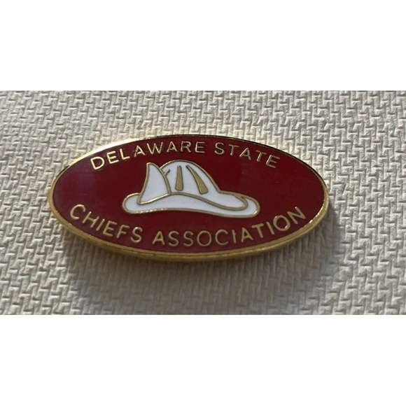 Accessories - DELAWARE STATE CHIEFS ASSOCIATION HAT LAPEL PIN PIN BACK USED (F0595)